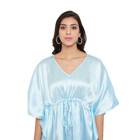 Riara Women Satin Nighty Knee Length Tunic Night Dress - Picture 6 of 7